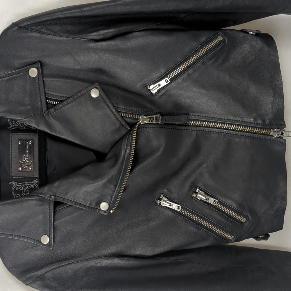 Mackage Women's Black Leather Biker Jacket - Picture 5 of 10